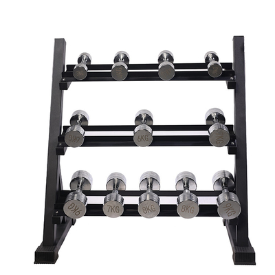カートンサイズ 1230*460*120mm 商業用フィットネス用フリーウェイトラック 3階ダンベルラック