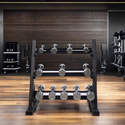カートンサイズ 1230*460*120mm 商業用フィットネス用フリーウェイトラック 3階ダンベルラック