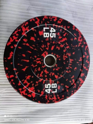 15lb 30lb 45lb ジム ゴム重量プレート パーソナライズされたロゴの無料重量トレーニングのためのセット